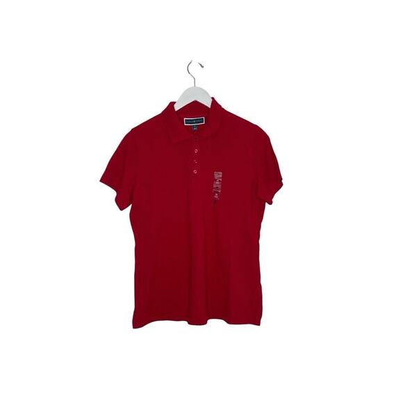 Karen Scott Red‎ Amore Short Sleeve Polo Top Size M NWT - Picture 1 of 4